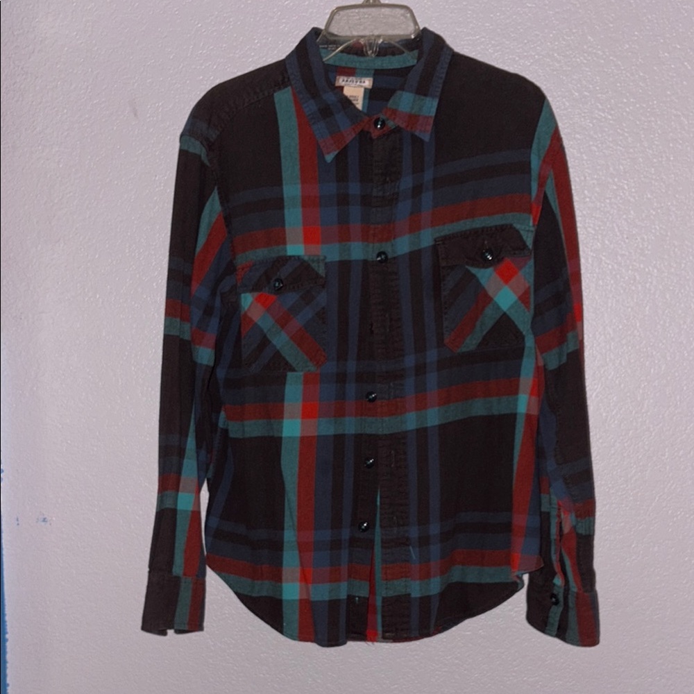 Plaid Button-Up Shirt - Multicolor